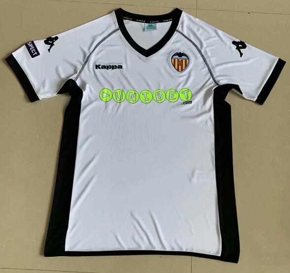 2011-12 Valencia Retro Home Kit Soccer Jersey